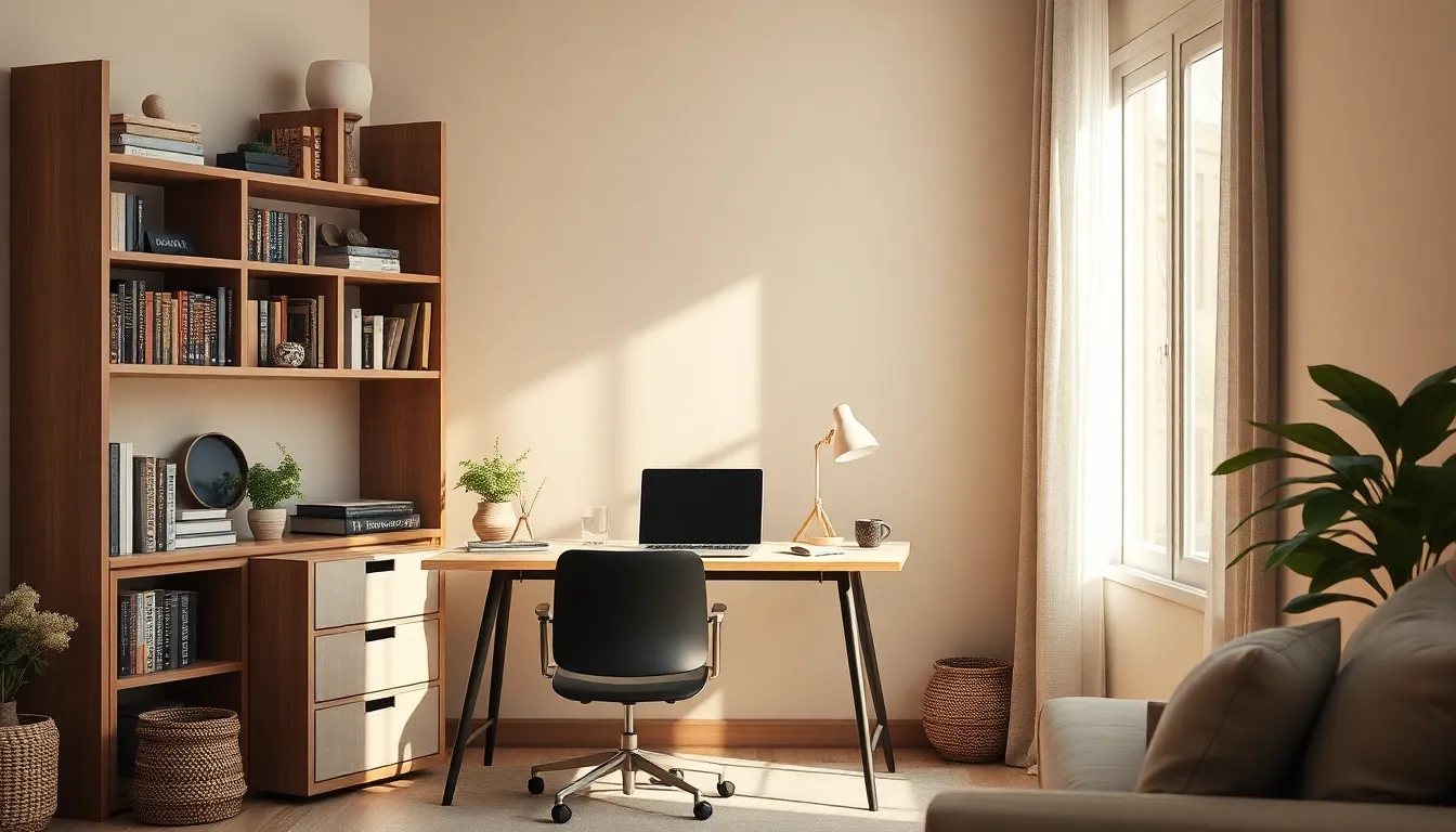 창문과 밝은 커튼으로 넓어 보이는 거실 공간