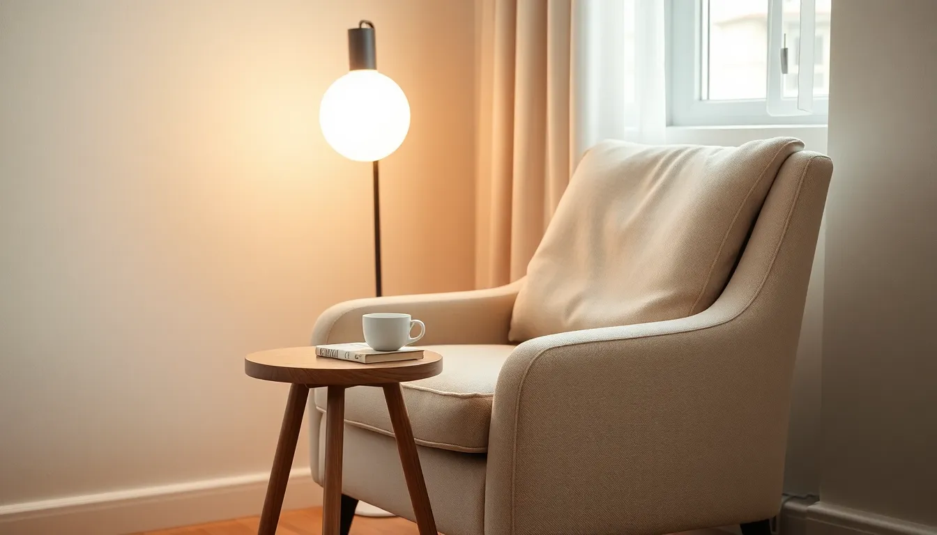 다양한 조명으로 아늑하게 꾸며진 원룸 내부 모습