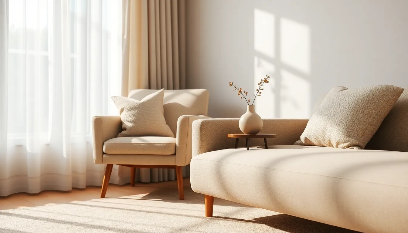 다양한 인테리어 소품과 가구들이 조화롭게 배치된 아늑한 거실 공간