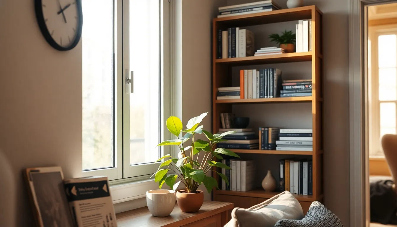 넓어 보이는 거실 인테리어 이미지: 밝은 색상과 낮은 가구로 꾸며진 아늑한 거실