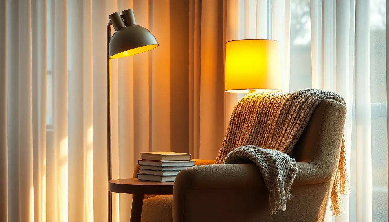 따뜻한 분위기의 현대적인 거실 인테리어