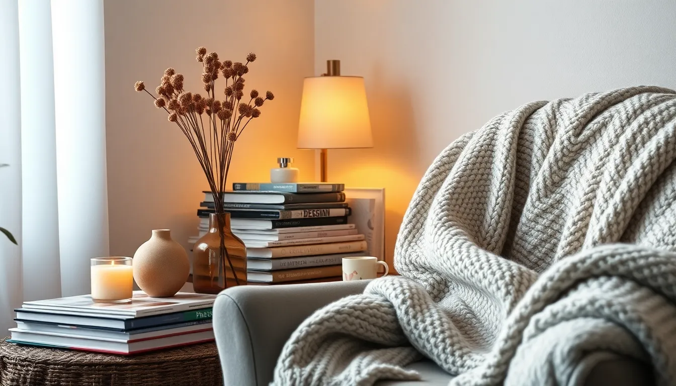 감성적인 인테리어 소품과 따뜻한 조명으로 꾸며진 공간