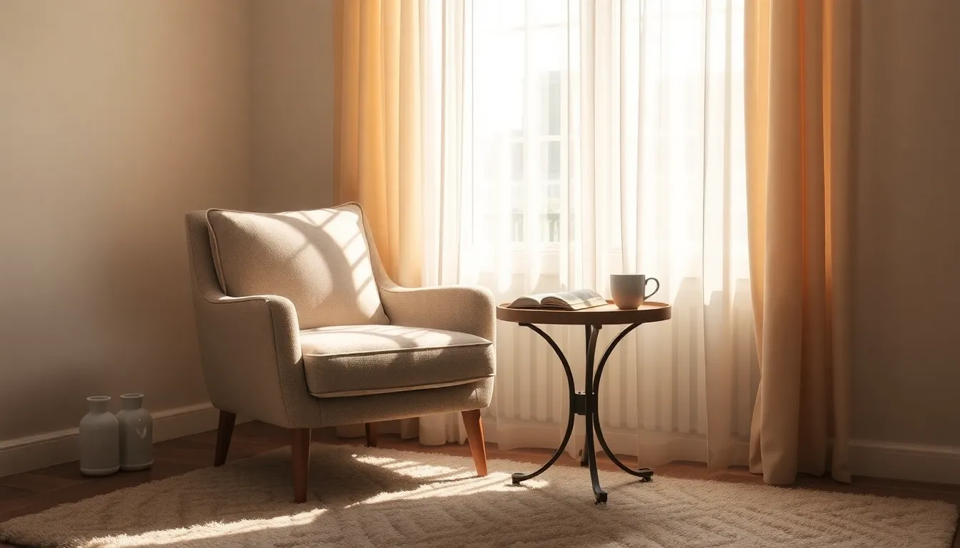 아늑하고 따뜻한 분위기의 거실 인테리어 이미지